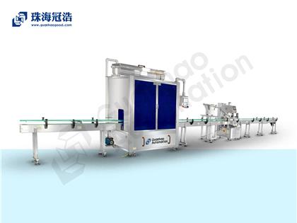 自動16頭醫(yī)用鹽水防腐灌裝、旋蓋生產線